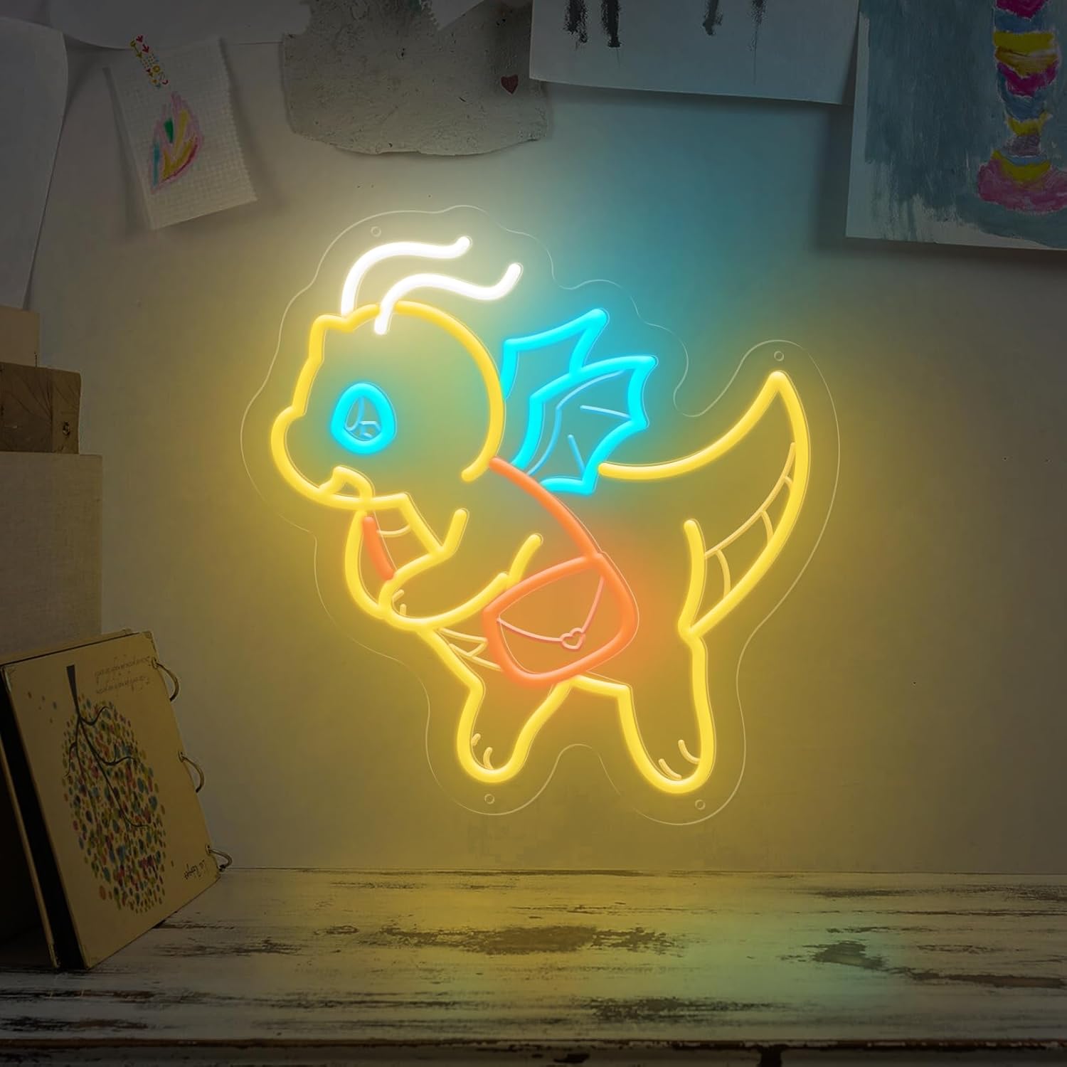 Kids Outdoor Gift Ideas - Lampe néon dinosaure mignon à intensité