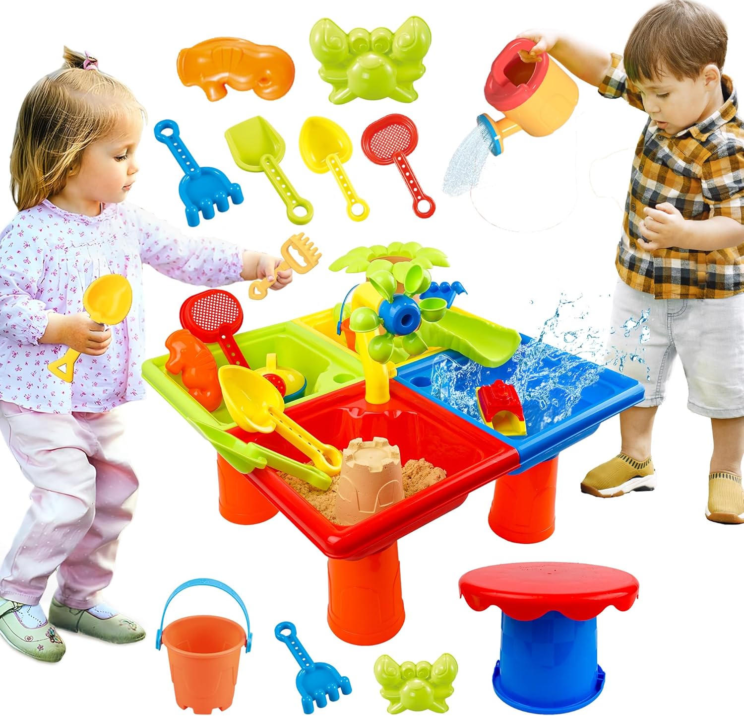 Kids Outdoor Pool - Table d'eau d'été 4 en 1