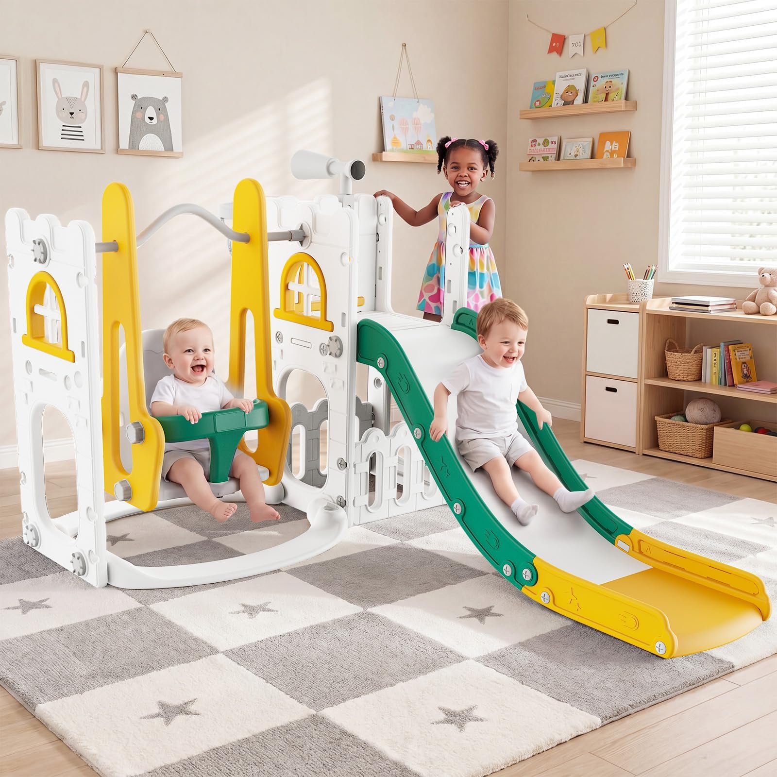 Kids Outdoor Slide Set - Ensemble de jeux 7 en 1