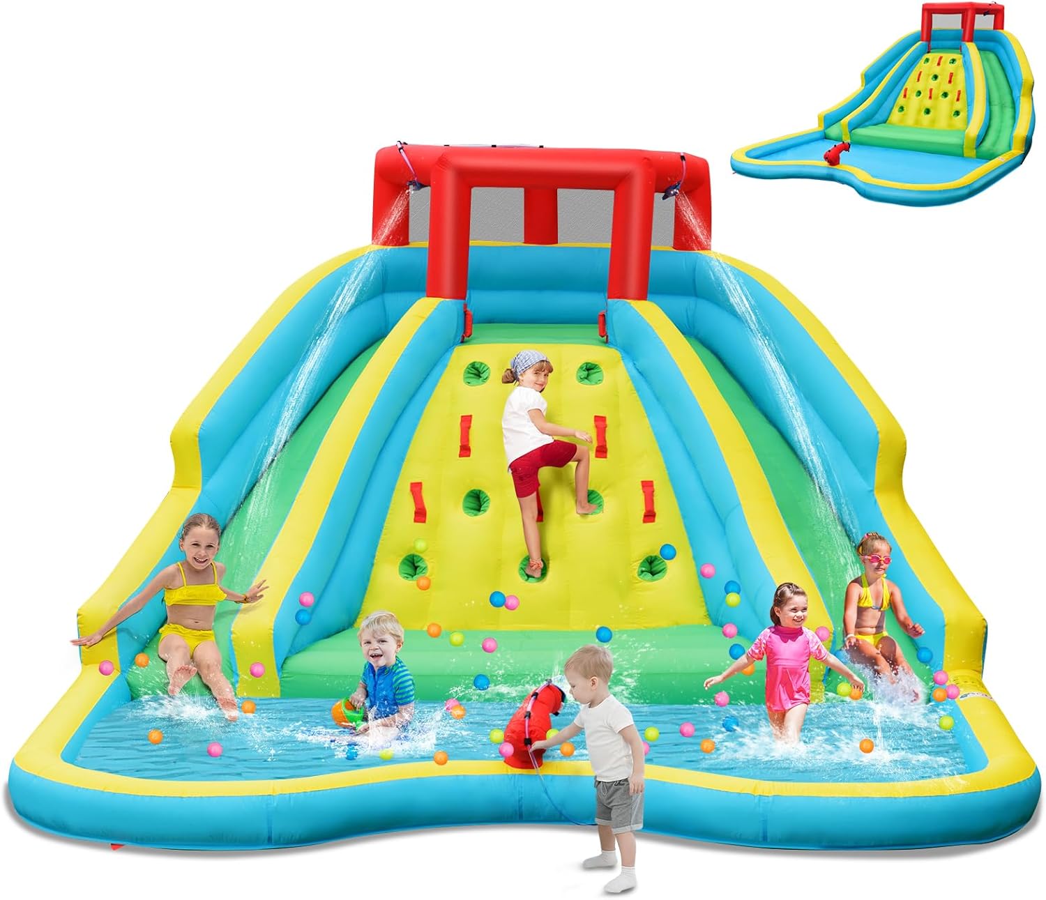 Kids Outdoor Pool - Toboggan aquatique gonflable géant pour enfants,