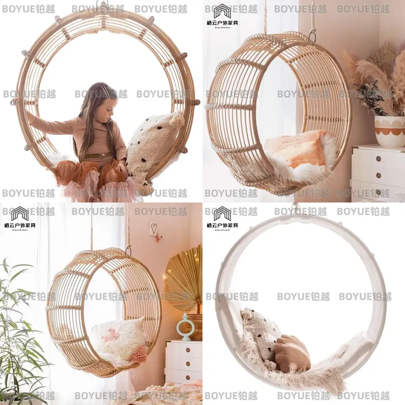Kids Outdoor Hammock Chair - Fauteuil à bascule en rotin d'extérieur,