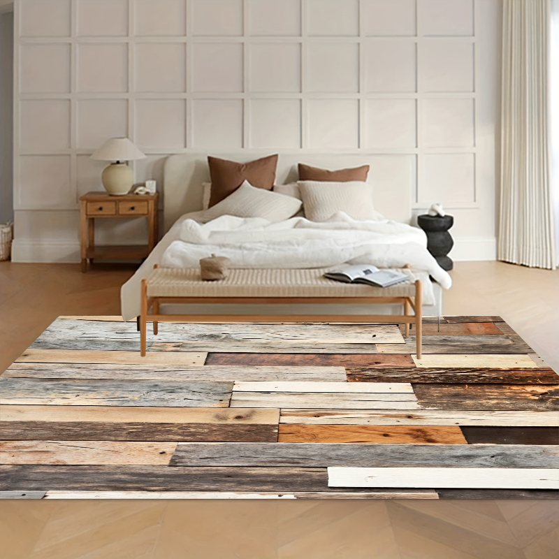 Kids Outdoor Play Table - Tapis antidérapant 3D à effet bois,