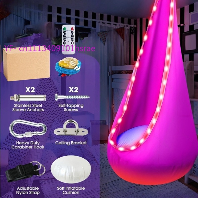 Kids Outdoor Hammock Chair - Hamac gonflable lumineux à LED, chaise