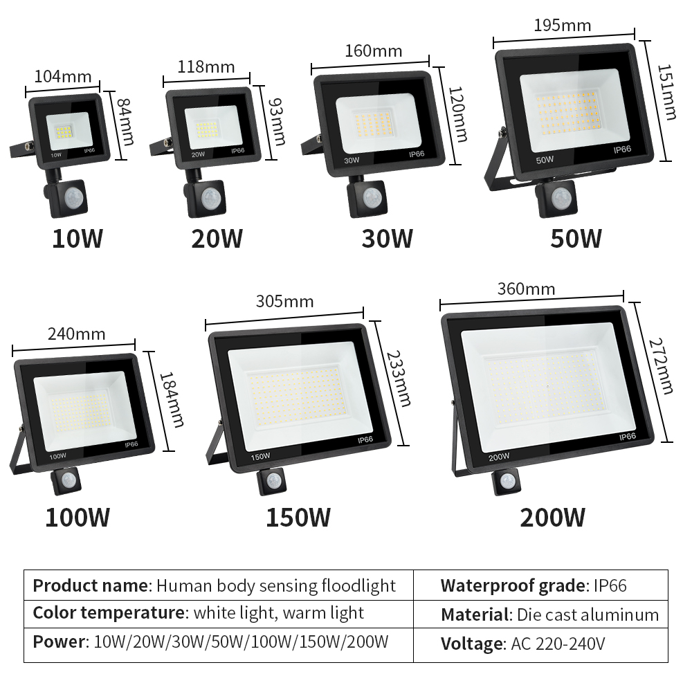 200W LED PIR capteur de mouvem - Balance Beam Outdoor avis et prix