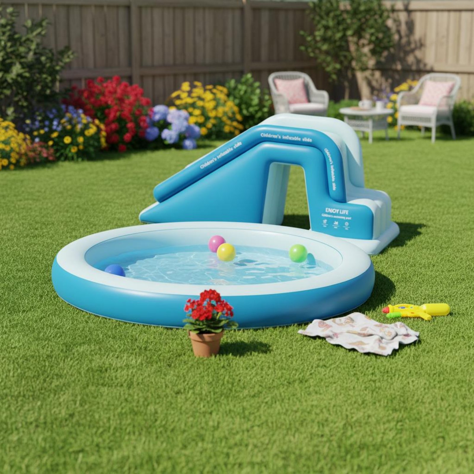 Toboggan gonflable pliable pou - Kids Outdoor Nature Toys avis et prix