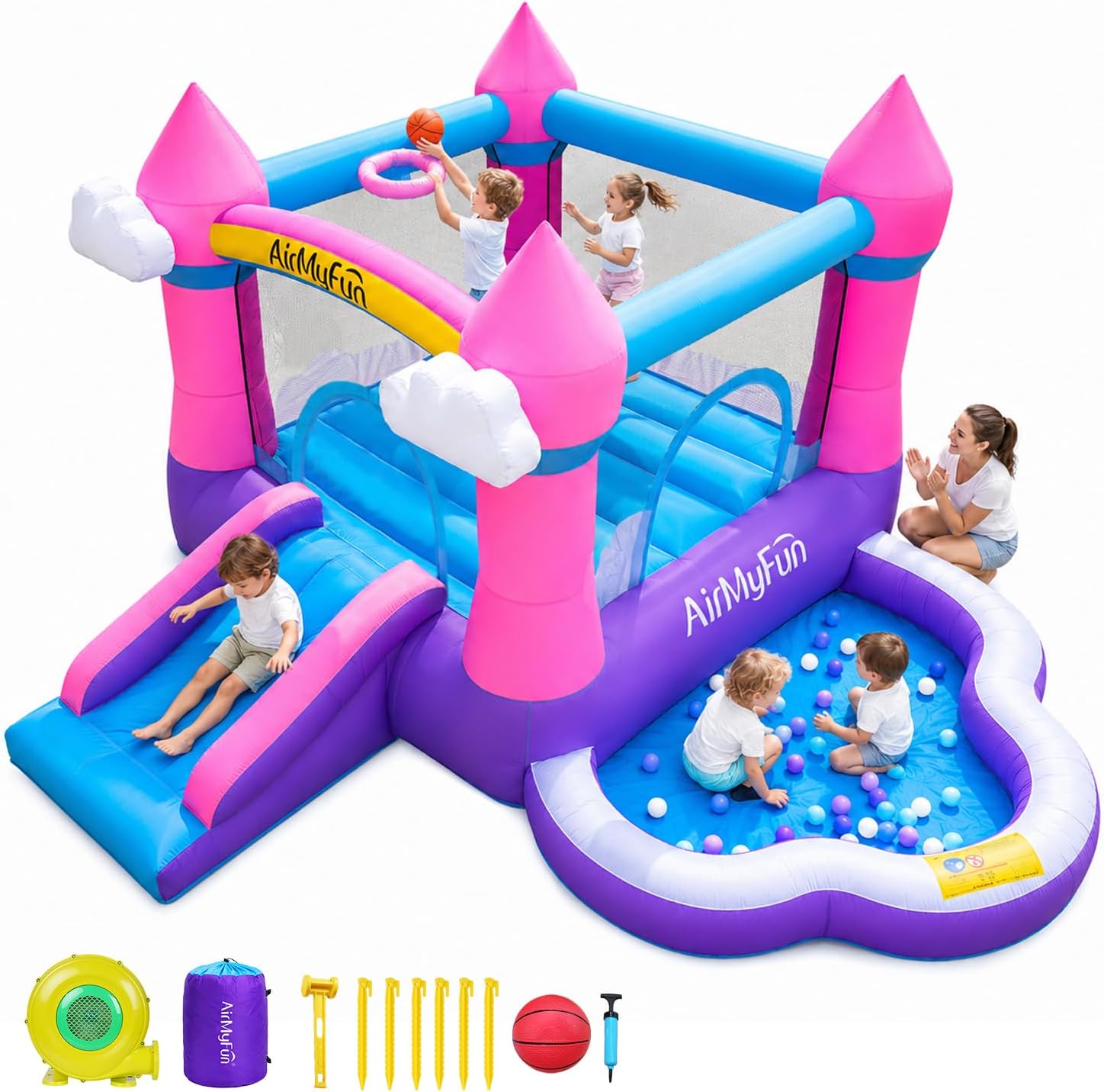 Château gonflable rose pour en - Kids Outdoor Pool avis et prix