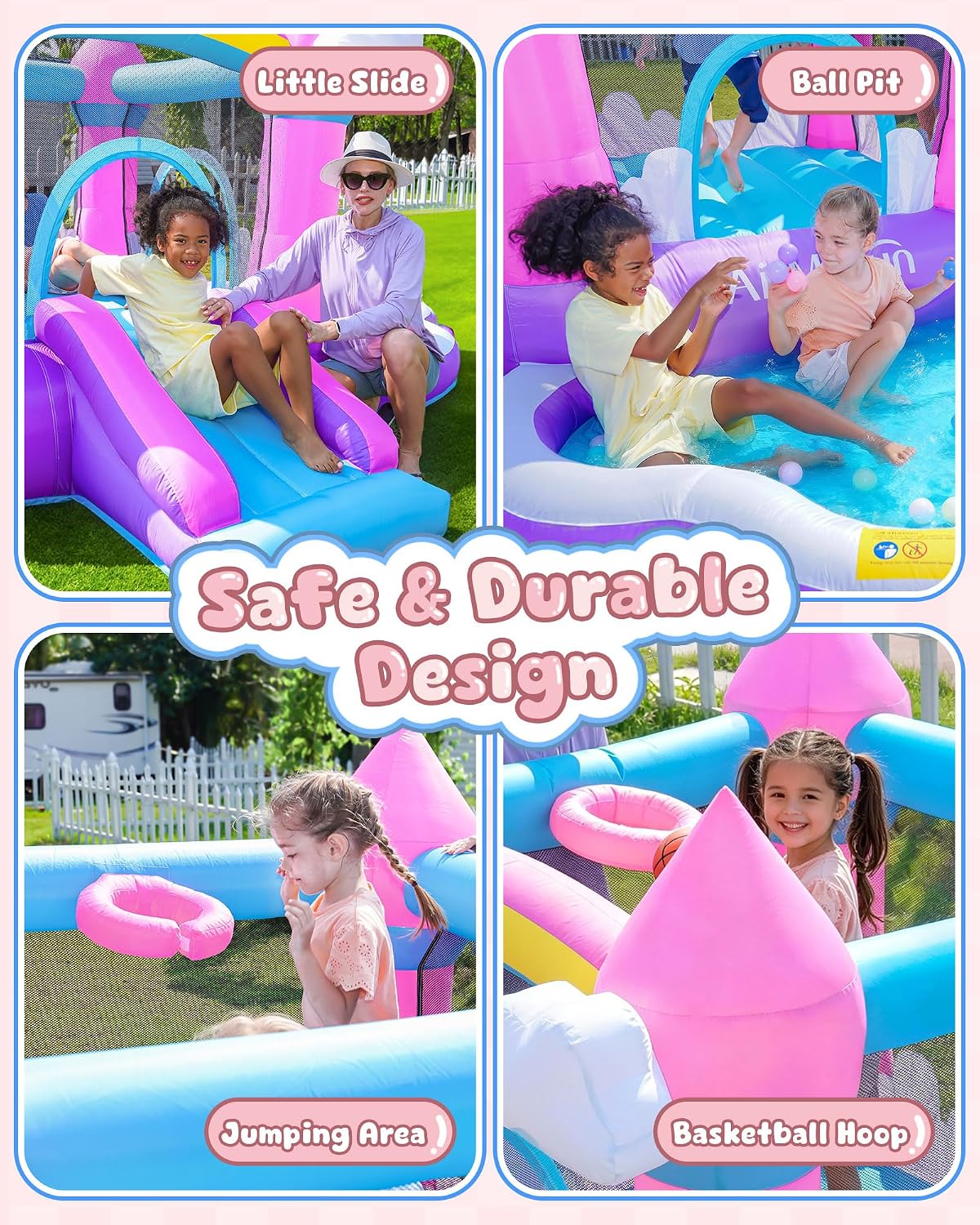 Château gonflable rose pour en - Kids Outdoor Pool avis et prix