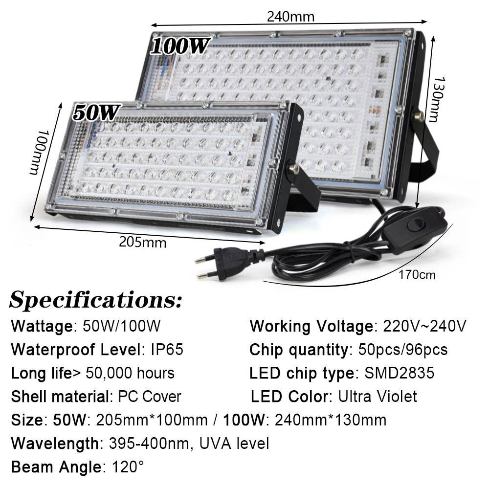 Projecteur LED UV 50W 100W 150 - Balance Beam Outdoor avis et prix